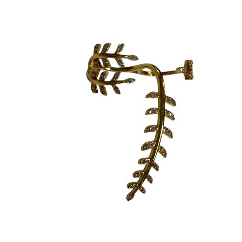 Goldfarbener Doppelring verstellbar Farn floral - Bild 2 von 6