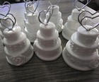 Set 8 White 3 Tier Cake Place Card Holders Wedding Anniversary Party 