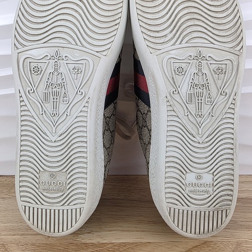 Gucci Ace GG Supreme Sneakers Womens Size 38 US 8 Beige Ebony Low Top 499410 - Picture 15 of 23