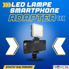 Smartphone Stativ Adapter Halterung mit Licht Leuchte Handy Adaptor Tripod
