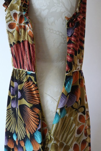 Anthropologie Edme & Esyllte Autumn Leaf Feather Floral Silk Tank Dress Women 6 - Picture 14 of 24