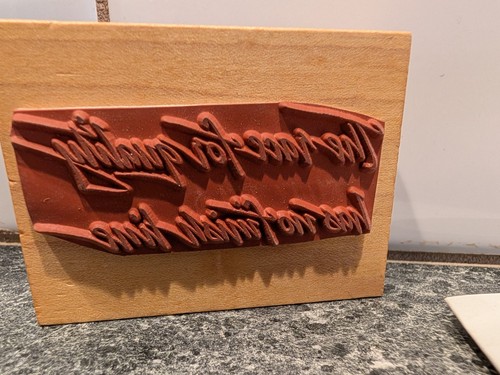 #1830 Vintage 1996 Holzstempel "The race for quality has no finish line" - Bild 2 von 8