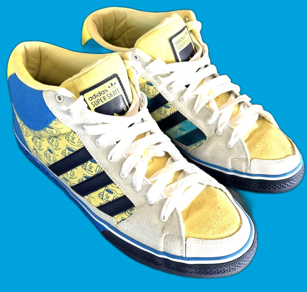 Adidas Consortium‎ Superskate Mid Leather Sneakers Adidas Superskate Shoes - Core Black/Cream White/Gold  main image 2