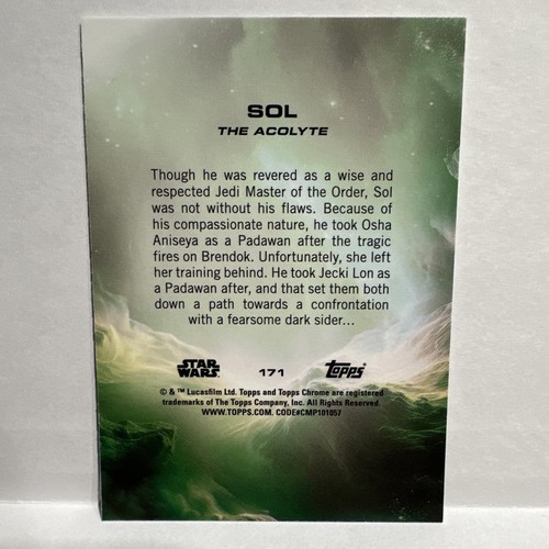 2025 TOPPS CHROME STAR WARS #171 SOL DEBUT BASE  - Picture 2 of 2