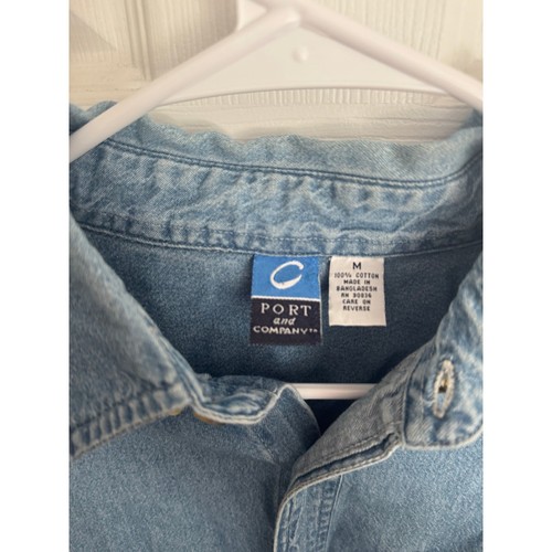 Port and Company leichte Baumwolle Denim Button Down bestickt Loon Gr. Medium - Bild 4 von 5