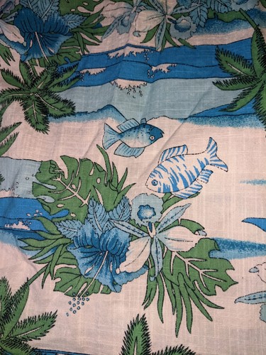 Old Navy Hawaiihemd Knopfleiste Gr. XL Baumwolle Palmen Blumen Fisch Top - Bild 17 von 24