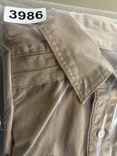 Levis Strauss strapazierfähiges braunes Button Down Hemd Western Herren Größe Large - Bild 16 von 16