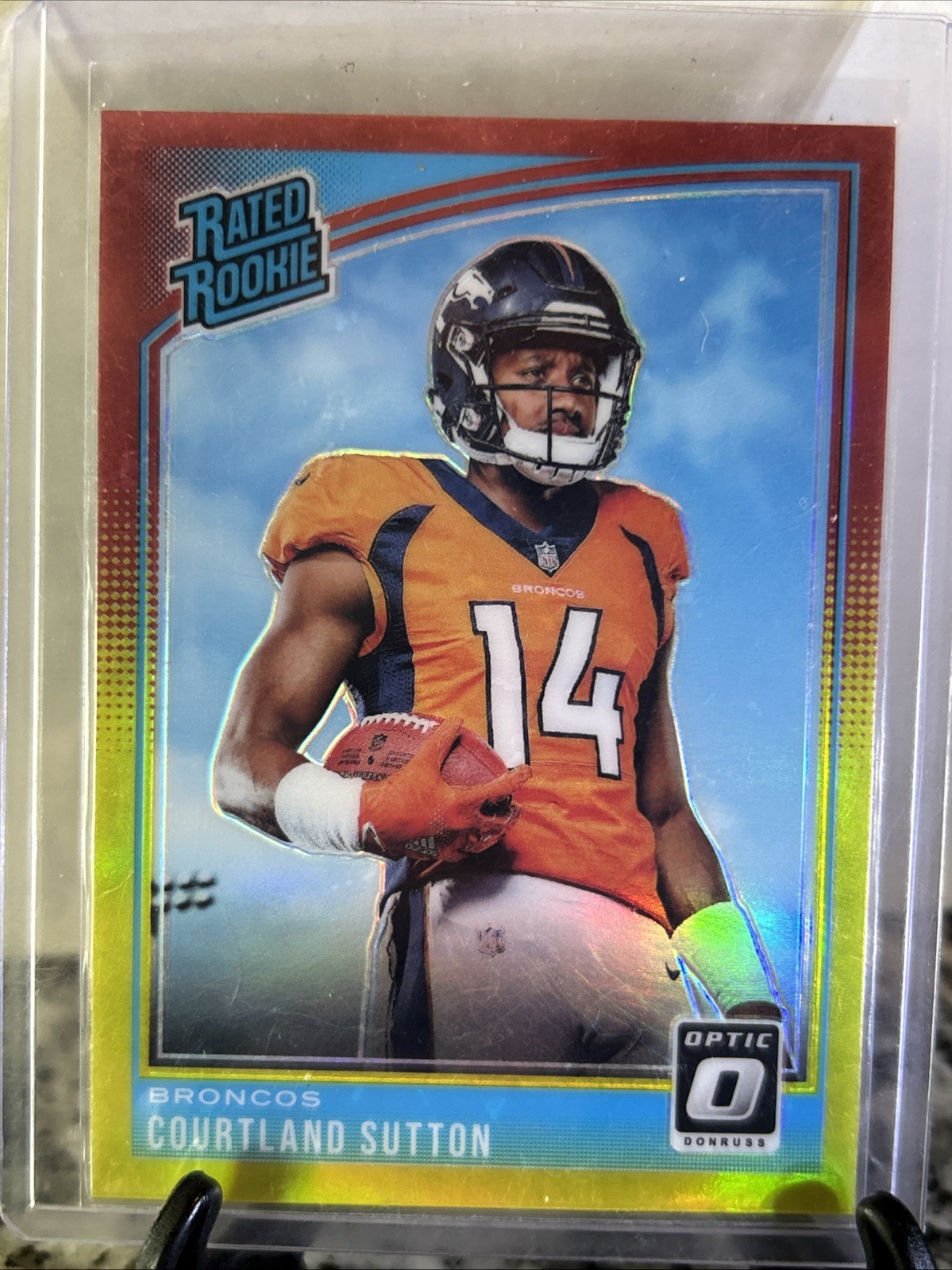 2018 Panini Donruss Optic RC Red Yellow #162 Courtland Sutton Broncos Rookie