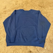 Vintage 80s Blue Blank Sweatshirt Mens Medium Faded