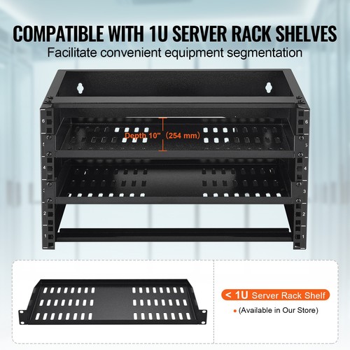 VEVOR 6U Wall Mount Network Rack 14 in/355.6 mm Depth Server Rack 50lbs/22.68kg - Picture 6 of 12