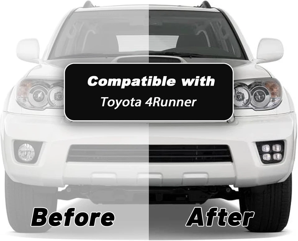Compatível com luzes de neblina de LED brancas/âmbar Toyota 4Runner esquerda+direita 2006-2009 - Imagem 4 de 4