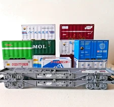 Lot of 11 Japanese Railway Container Tin Boxes + 5 KOKI 106 Freight Car Models