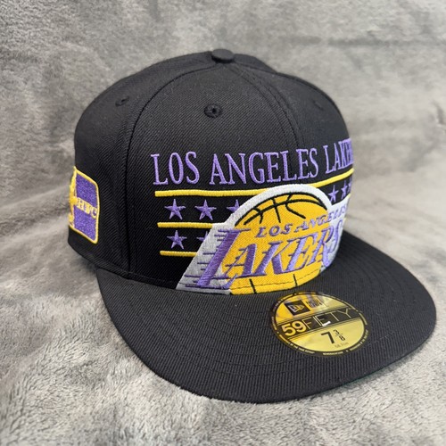 Los Angeles Lakers NBA New Era 59FIFTY Fitted Hat Star Stud Size 7 3/8 HWC NWT - Picture 3 of 11