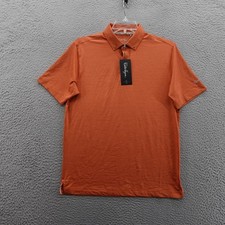 Walter Hagen Performance 11 Golf Polo Small Orange Stripe Men Wicking NWT