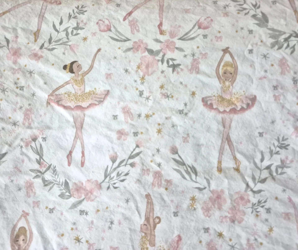 Pottery Barn Kinder kleine Mädchen Ballerina Bio Baumwolle Twin Sheet 4-teiliges Set - Bild 2 von 4
