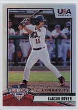 2019 Panini USA Baseball Stars & Stripes Longevity Black US Flag /5 Karson Bowen