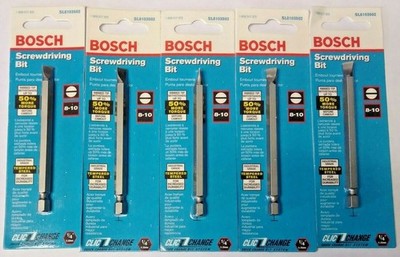 Bosch SL8103502 8-10 Slotted 3-1/2'' Clic-Change Screwdriving Bit (5 Packs) USA