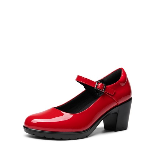 Women Pumps Chunky Low Block Heels Mary Jane Round Toe Work Pumps Dress Shoes - Picture 59 of 66