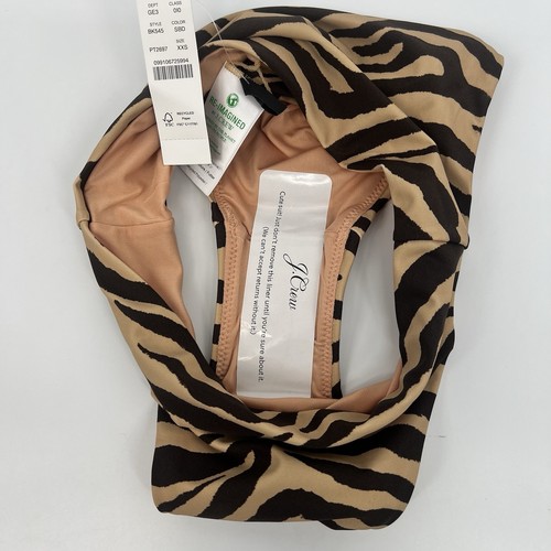 J. Crew High Waist Bikini Badehose Gr. XXS Braun Schwarz Animal Print Strand - Bild 9 von 9