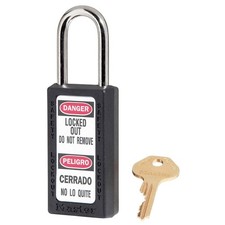 MASTER LOCK 411KAS12BLK Lockout Padlock,KA,Black,3"H,PK12 6MCF9