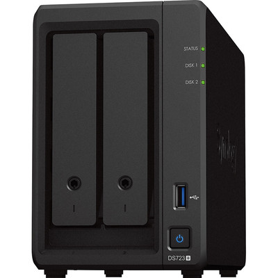 Synology DiskStation DS723+ 2-Bay NAS Enclosure, AMD Ryzen R1600 CPU, Diskless