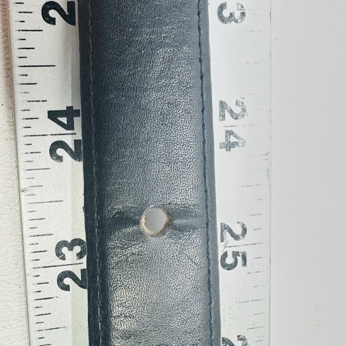 Vintage First Issue eleganter Gürtel Damen M schwarz Leder halten goldfarbene Hardware Spitze verstellbar - Bild 13 von 15