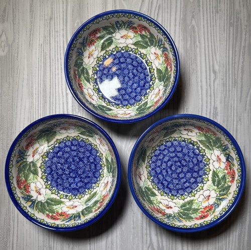UNIKAT Bowls Poland Boleslawiecka 618 Handmade NEW 6-1/4" Kalich - Set Of 3 - Picture 5 of 12
