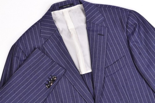Suitsupply Havana Nadelstreifen Marine Wolle Unstrukturiert Blazer Jacke 40R