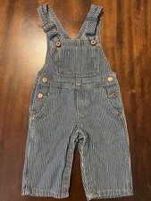 Osh Kosh B'Gosh Railroad Stripes Bib Overalls VestBak Baby 12 Months