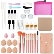 PrettyCare 38 Pack Clear Travel Makeup Containers Set TSA Approved Toiletry Kit