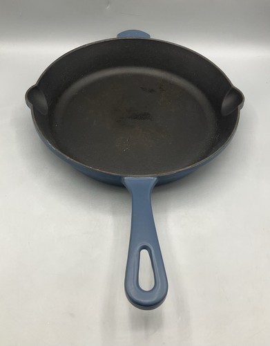 Cuisinart Cast Iron Enamel Skillet/Frying Pan ~ C122-24 10" Blue - Picture 4 of 6