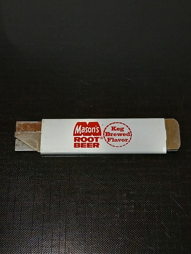 Rarität Vintage Mason's Root Bierkastenschneider ausziehbares Messer Klinge Soda Werbung  - Bild 4 von 5