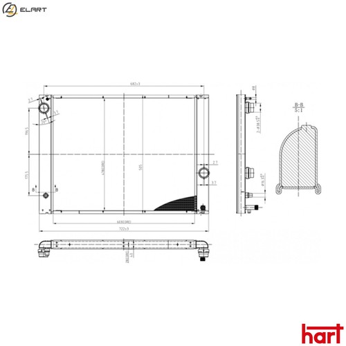 RADIATOR ENGINE COOLING 612 312 FOR BMW 5/E61/E60/7/E66/E67 N43B20A 2.0L 4cyl - Picture 1 of 11