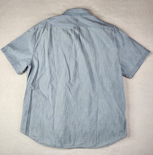 Camisa J Crew Clásica Abotonada Cambray Para Hombres XL Algodón Orgánico Manga Corta - Imagen 2 de 6