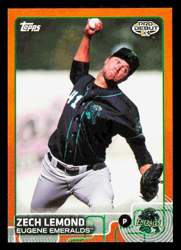 2015 Topps Pro Debut #82 Zech Lemond /25 Orange Eugene Emeralds