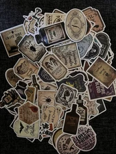 Witch Wizard Magic Halloween Stickers For Potion Bottles Junk Journal Spell Book