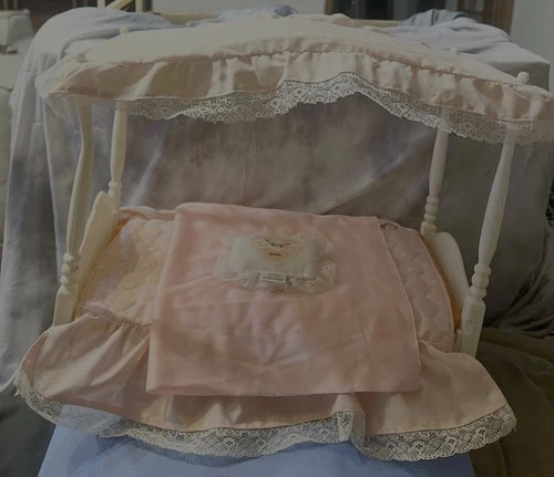 vintage Barbie doll canopy bed 1982 FREE vintage Barbie Included
