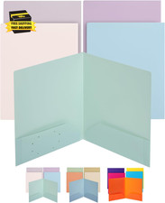 - Plastic Folders with Pockets, 5 Pcs, Muted Pastel Colors, 2 Pocket Plastic Fol