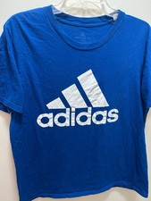 Adidas Essentials Single Jersey Big Logo Blue Cotton T-Shirt