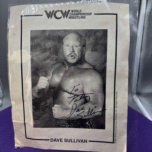 Wrestling Legend Dave Sullivan 1995 WCW WWE WWF Autographed Promo Picture Photo