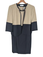 KASPER Dress & Blazer Set Women’s 18 Jacket Suit Black Brown New Without Tags