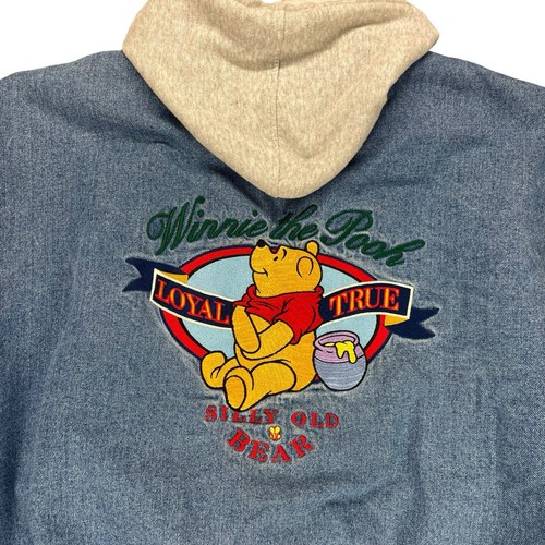Vintage 90’s Disney Winnie The Pooh Loyal True Denim Bomber Varsity Jacket Size XL - Bild 9 von 18