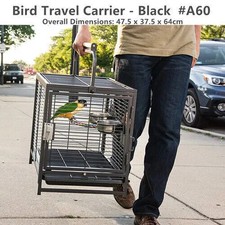 Metal Portable Bird Parrot Carry Cage Pet Travel Carrier Cage / Wheel / Cover