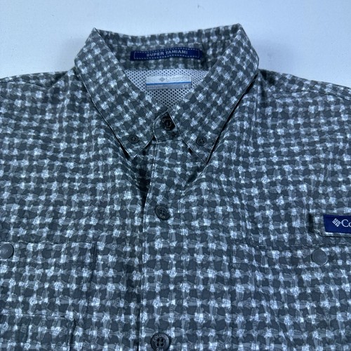 Columbia PFG Super Tamiami Shirt SS Collared Fish All Over Print Button Up Men L - Picture 4 of 10