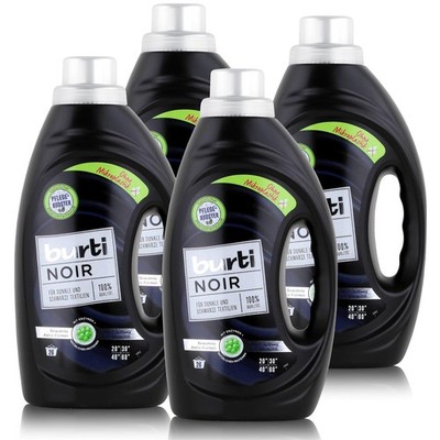 burti Noir Feinwaschmittel 1,45L - Für dunkle & schwarze Textilien (4er Pack)