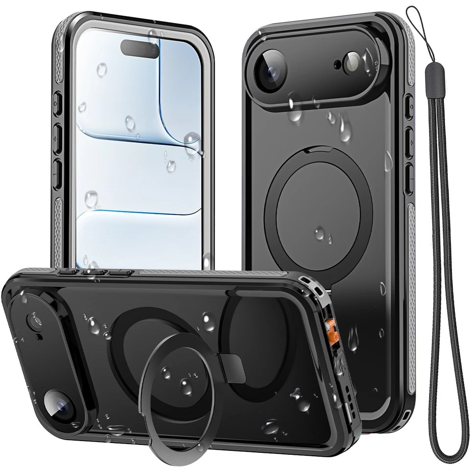 Funda MagSafe impermeable a prueba de golpes con soporte para iPhone 17 Pro Max/Air/17 Pro Foto 2 de 4