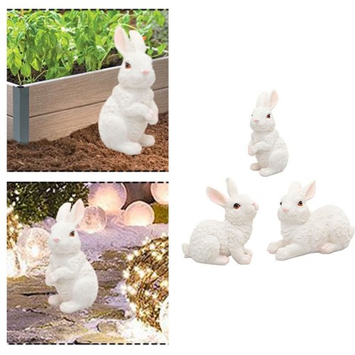 White Easter Decoration Rabbits for Table Centerpieces and Garden 9x4x5cm - Picture 3 of 12