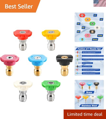 #ad Effortless Cleaning: 7 Piece Power Washer Nozzle Set with Quick Connect 2.5 GPM $13.01