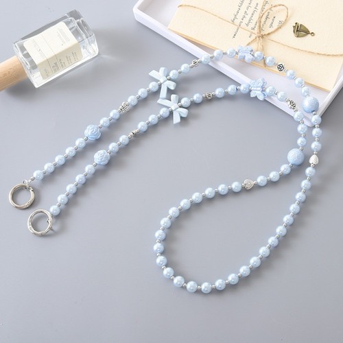 Sling Mobile Phone Lanyard Beaded Pearl Bag Chain Bag Accessory - Photo 9 sur 14