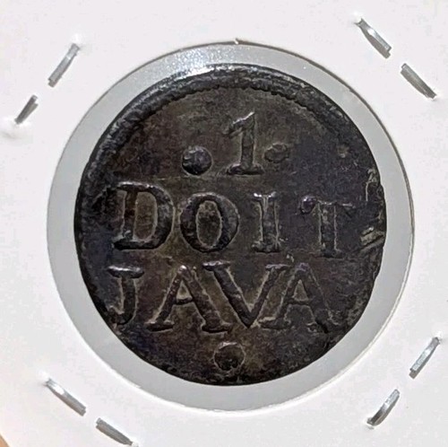 Indias Orientales Británicas Java 1 Doit VEIC 1813 / 1814 ERROR DOBLE moneda de hojalata acuñada - Imagen 6 de 6